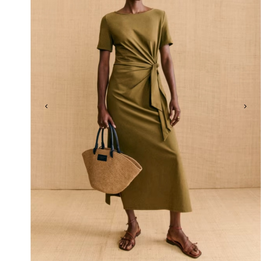 Sezane Pippa Dress Khaki Green, M